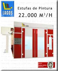 Lagos - Cabina Estufa de pintura automóvel de 22.000 m3/h